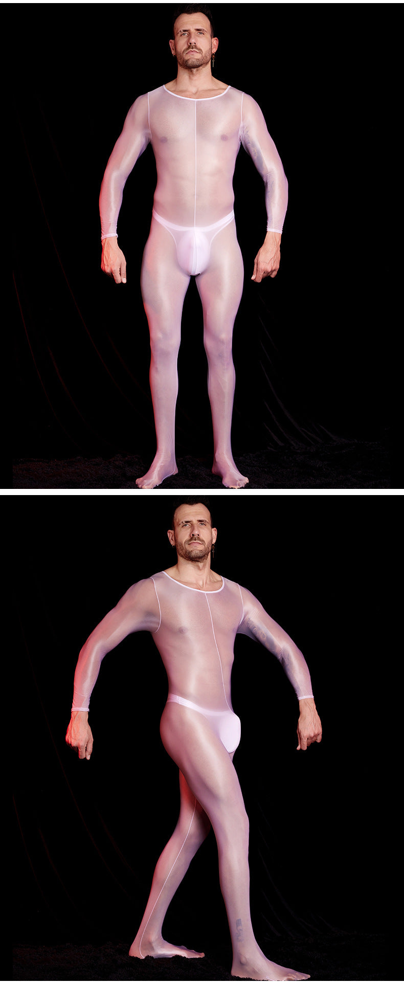 MSPANDEX - MENS TRANSPARENT TIGHT BODY SUIT NYLON MATERIAL