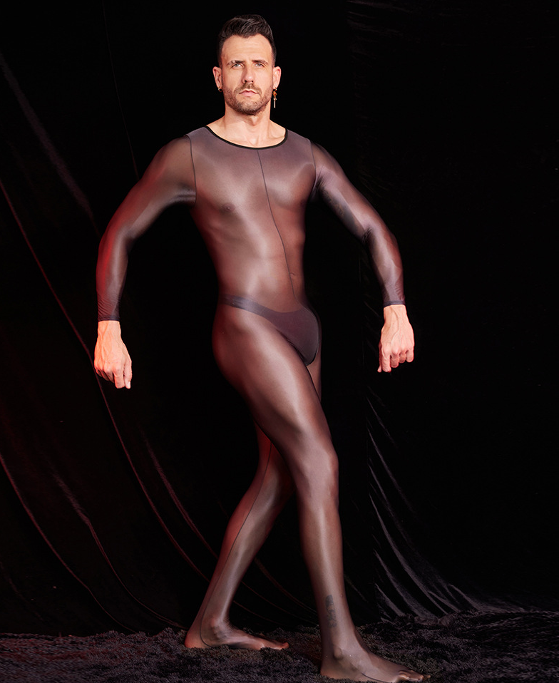 MSPANDEX - MENS TRANSPARENT TIGHT BODY SUIT NYLON MATERIAL