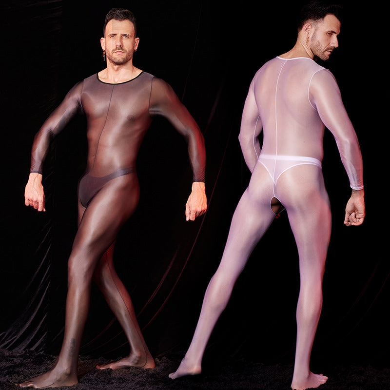 MSPANDEX - MENS TRANSPARENT TIGHT BODY SUIT NYLON MATERIAL