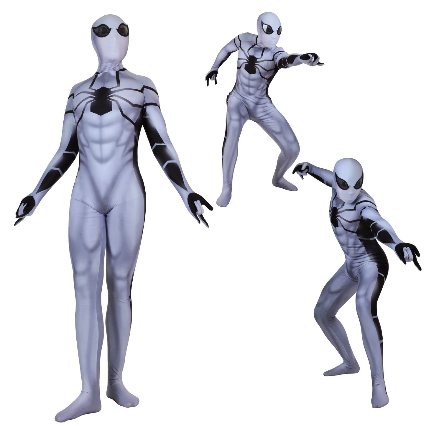 MSPANDEX - WHITE SPIDERMAN COSPLAY BODY SUIT