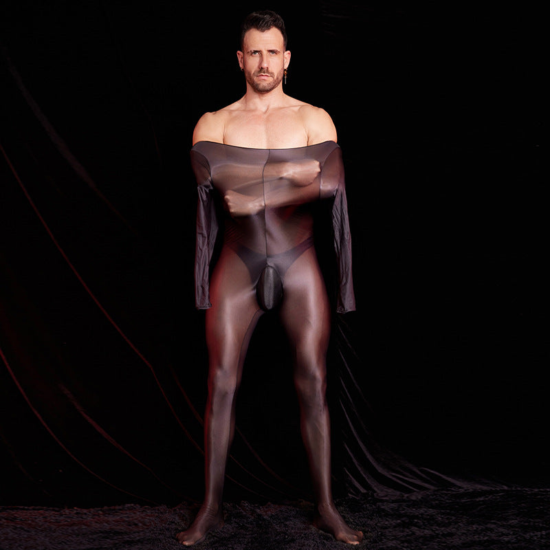 MSPANDEX - MENS TRANSPARENT TIGHT BODY SUIT NYLON MATERIAL