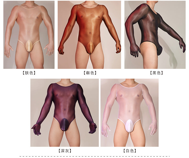 MSPANDEX - MENS TRANSPARENT BODY SUIT WITH GLOVES TIGHTS NYLON MATERIAL
