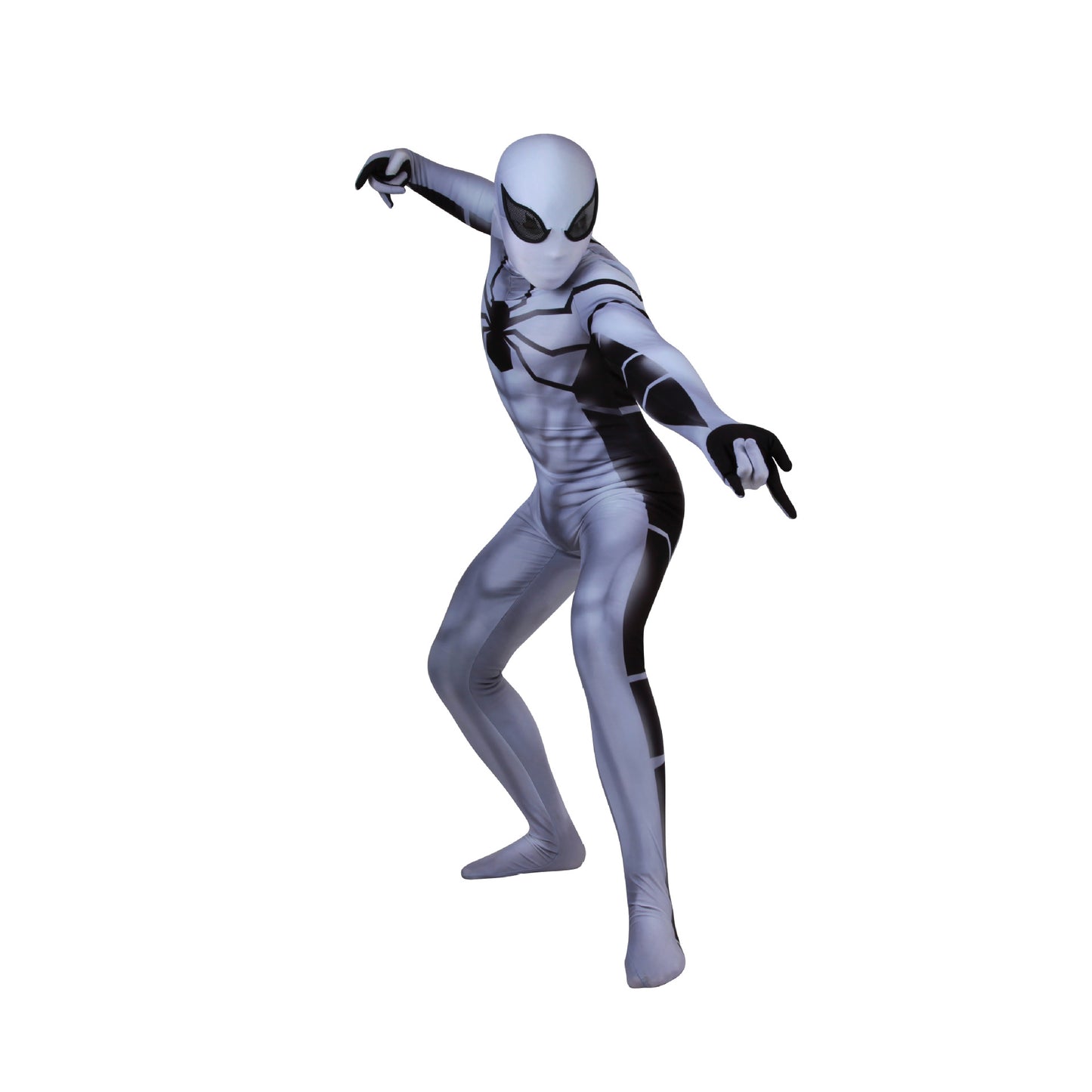 MSPANDEX - WHITE SPIDERMAN COSPLAY BODY SUIT