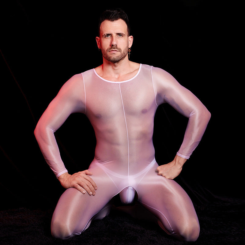 MSPANDEX - MENS TRANSPARENT TIGHT BODY SUIT NYLON MATERIAL