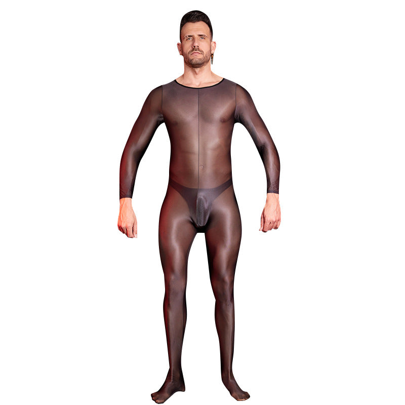 MSPANDEX - MENS TRANSPARENT TIGHT BODY SUIT NYLON MATERIAL