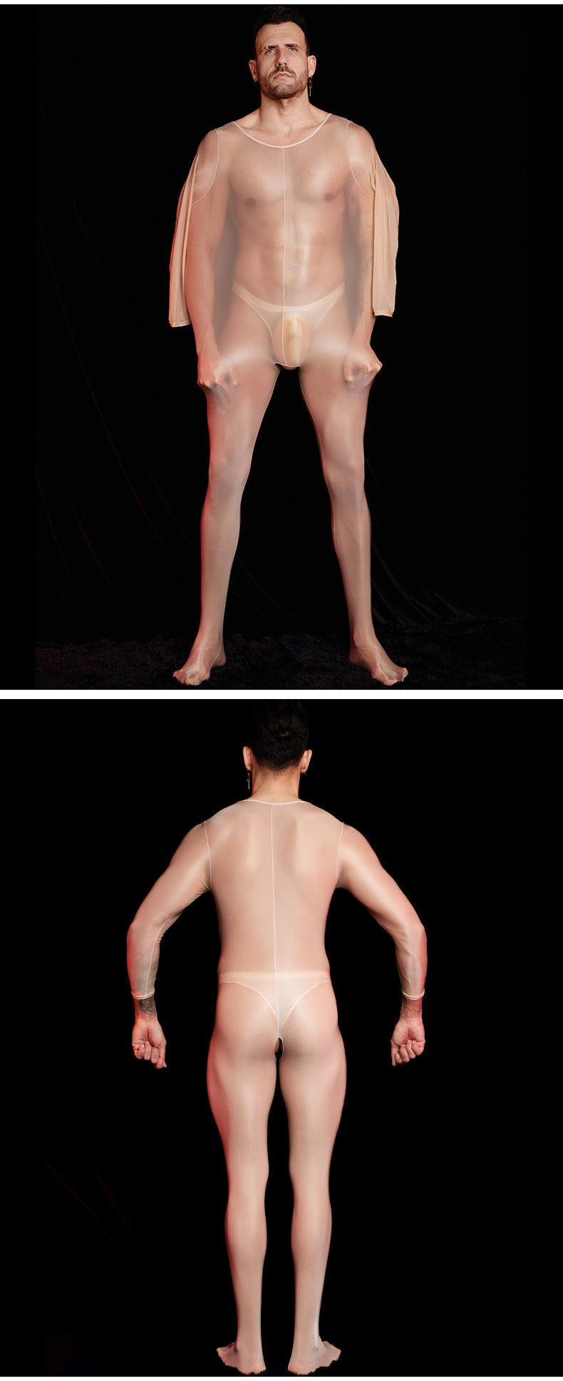 MSPANDEX - MENS TRANSPARENT TIGHT BODY SUIT NYLON MATERIAL