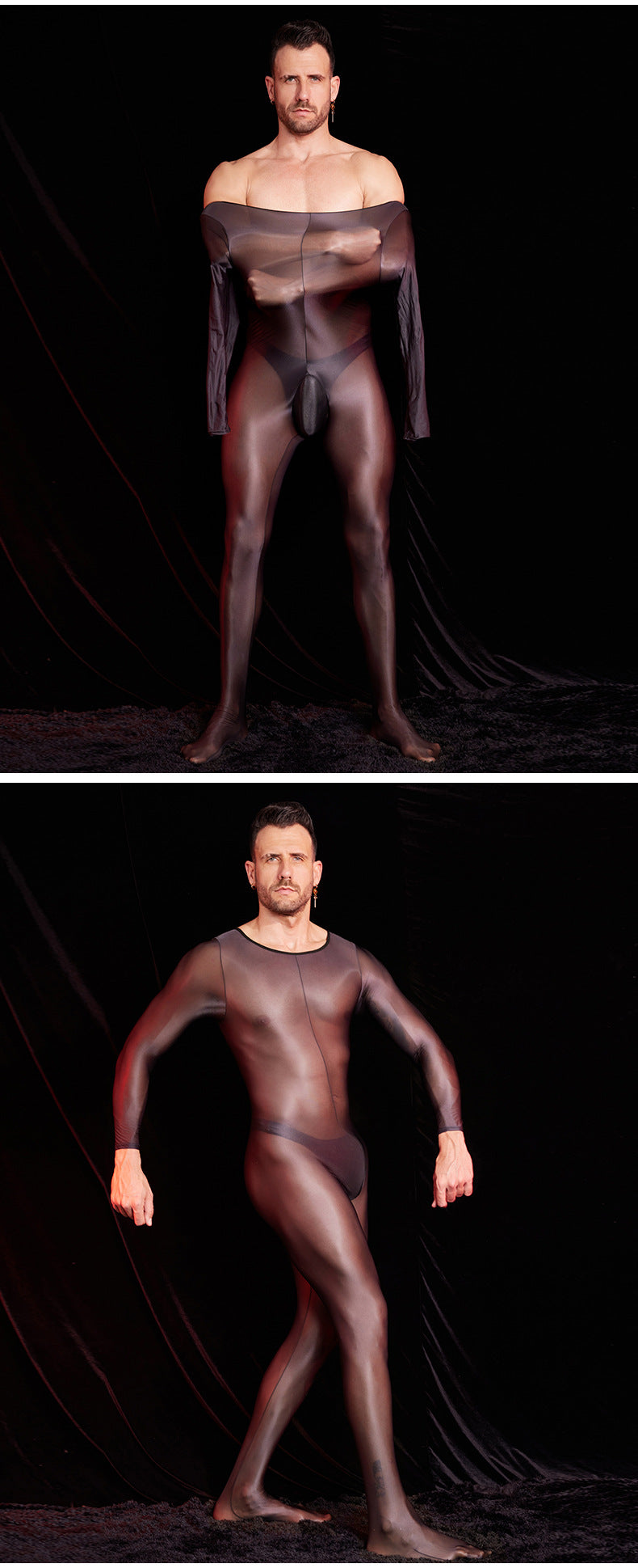 MSPANDEX - MENS TRANSPARENT TIGHT BODY SUIT NYLON MATERIAL