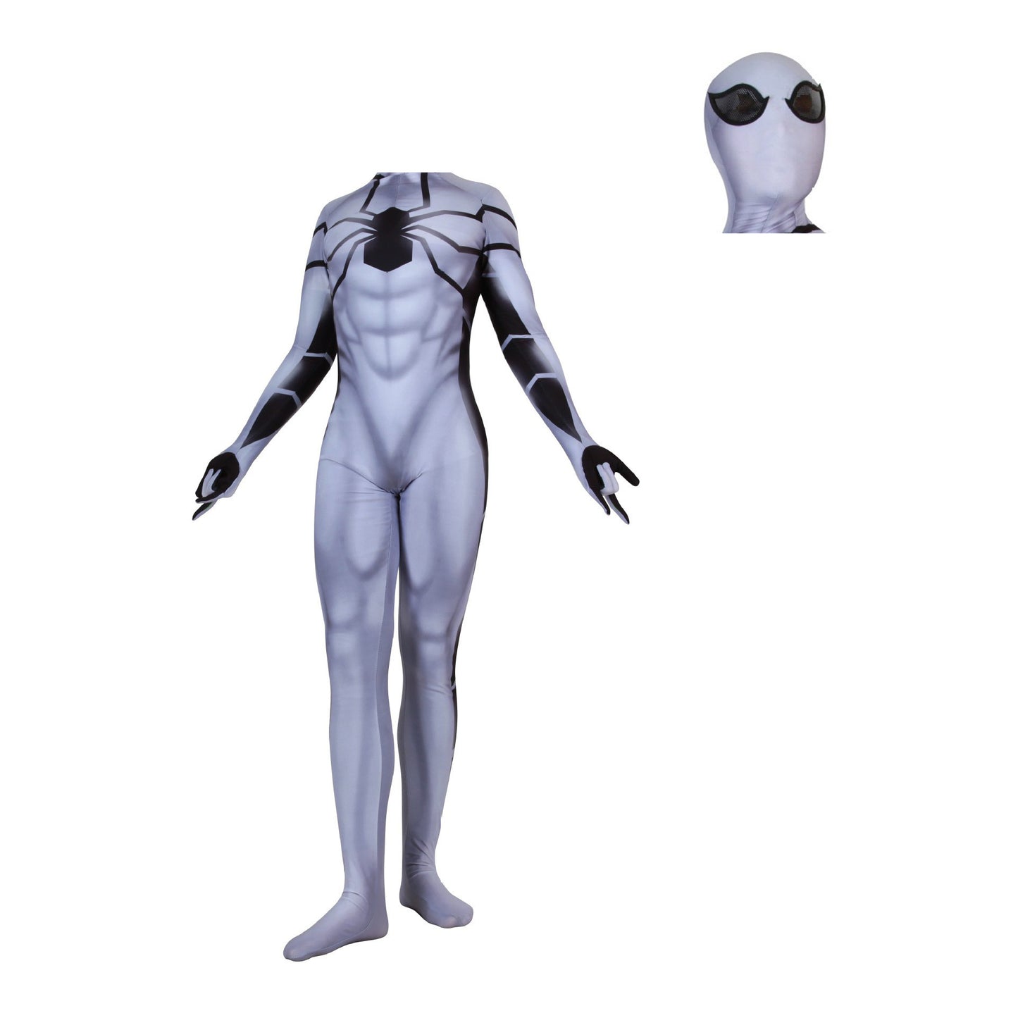 MSPANDEX - WHITE SPIDERMAN COSPLAY BODY SUIT
