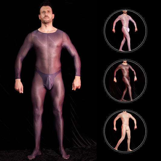 MSPANDEX - MENS TRANSPARENT TIGHT BODY SUIT NYLON MATERIAL
