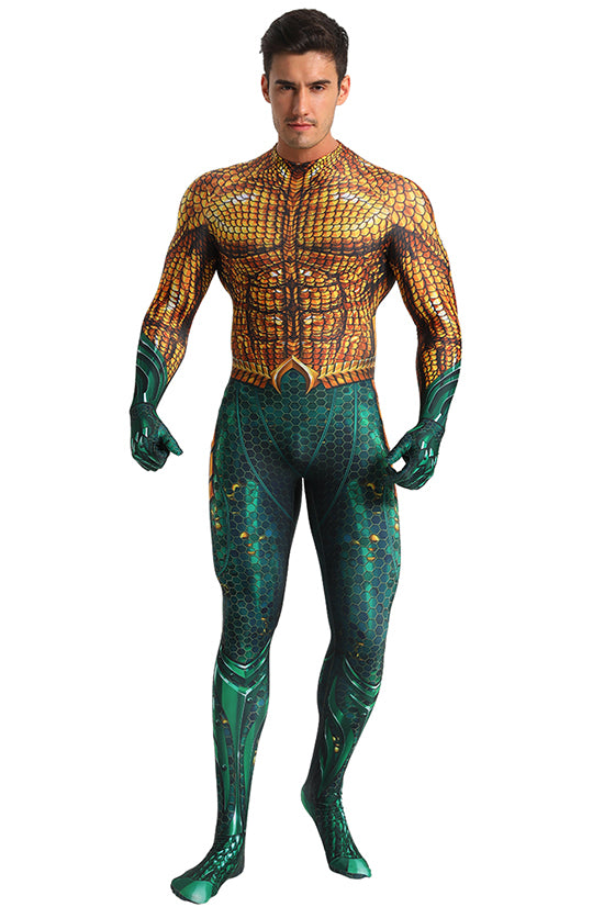 MSPANDEX - AQUAMAN BODY SUIT CLASSIC SUPERHERO COSTUME