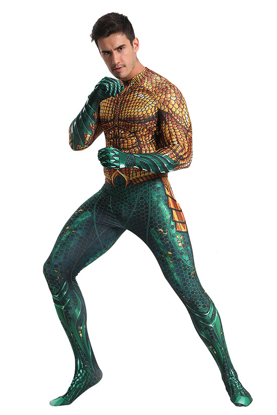 MSPANDEX - AQUAMAN BODY SUIT CLASSIC SUPERHERO COSTUME