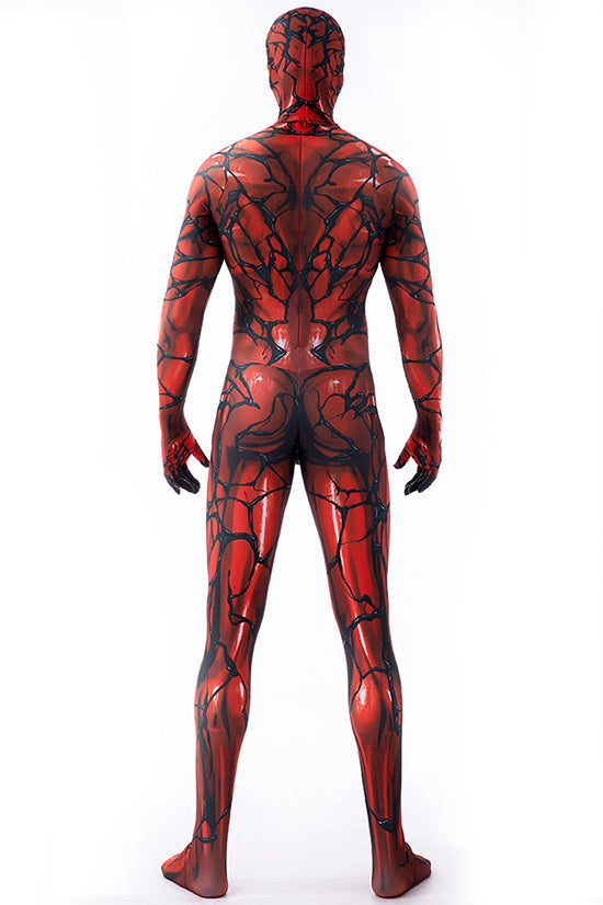 MSPANDEX - RED VENOM BODY SUIT CLASSIC SUPERHERO COSTUME - WITH REMOVABLE MASK