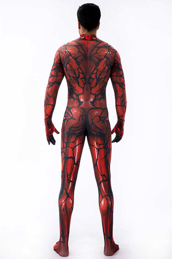 MSPANDEX - RED VENOM BODY SUIT CLASSIC SUPERHERO COSTUME - WITH REMOVABLE MASK